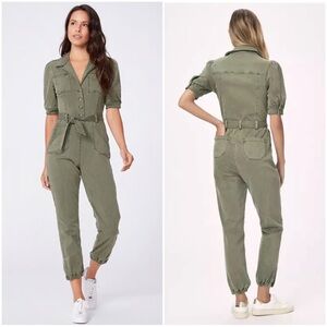 Paige Maisley Jumpsuit Vintage Ivy Green Military Cargo Jogger Women’s Size 4